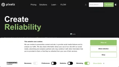 Screenshot preview of pixelz.com