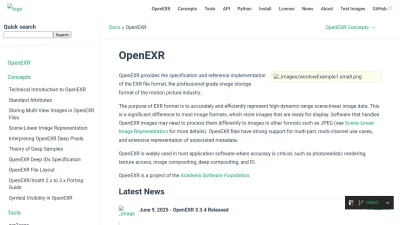 Screenshot preview of openexr.com