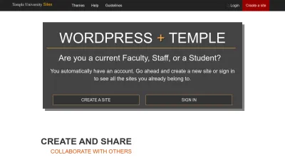 Screenshot preview of sites.temple.edu