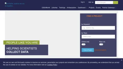 Screenshot preview of scistarter.org