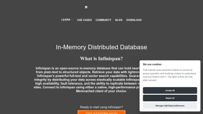 Screenshot preview of infinispan.org