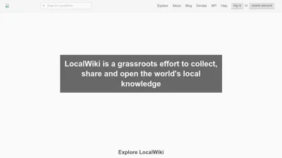 Screenshot preview of localwiki.org