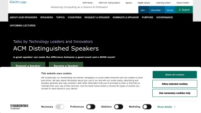 Screenshot preview of speakers.acm.org