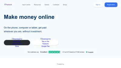 Screenshot preview of paidwork.com