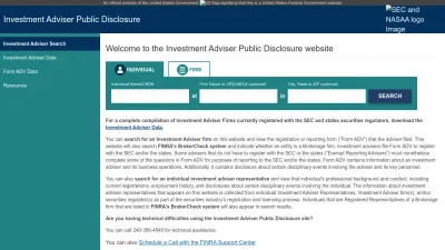 Screenshot preview of adviserinfo.sec.gov