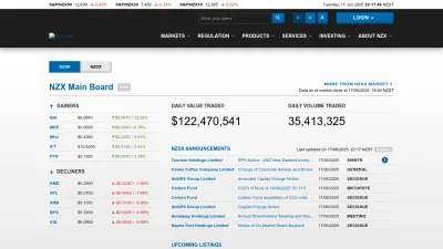 Screenshot preview of nzx.com