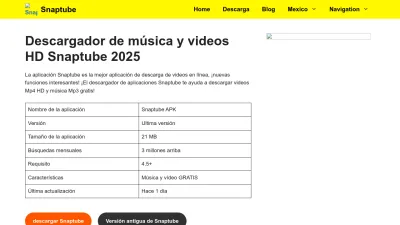 Screenshot preview of snaptube1.com