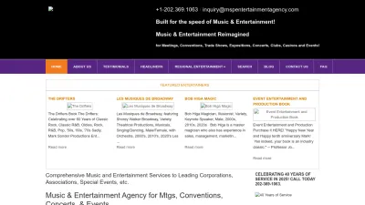 Screenshot preview of mspentertainmentagency.com