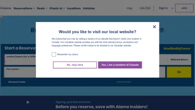Screenshot preview of alamo.com