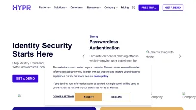 Screenshot preview of hypr.com
