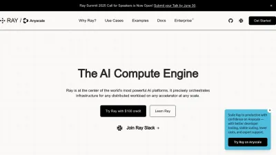 Screenshot preview of ray.io