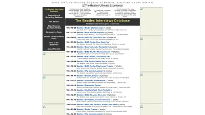 Screenshot preview of beatlesinterviews.org