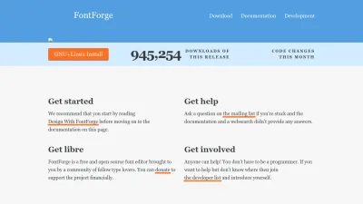 Screenshot preview of fontforge.org
