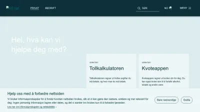 Screenshot preview of toll.no