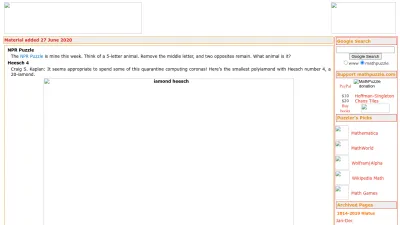 Screenshot preview of mathpuzzle.com