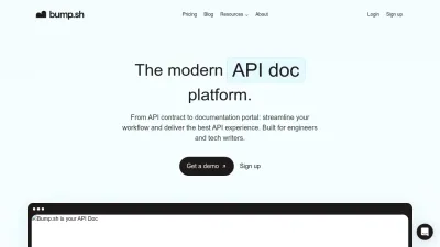 Screenshot preview of bump.sh