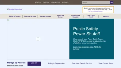 Screenshot preview of hawaiianelectric.com