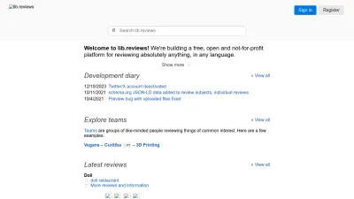 Screenshot preview of lib.reviews