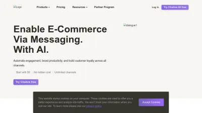 Screenshot preview of chative.io