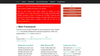 Screenshot preview of web2py.com