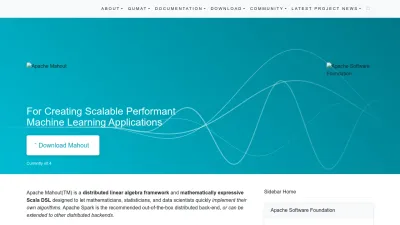 Screenshot preview of mahout.apache.org