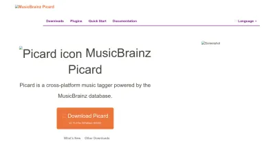 Screenshot preview of picard.musicbrainz.org