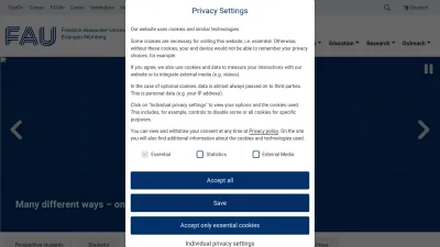 Screenshot preview of fau.eu