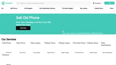 Screenshot preview of cashify.in