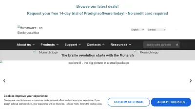 Screenshot preview of humanware.com