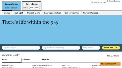 Screenshot preview of jobs.theguardian.com