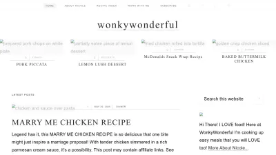 Screenshot preview of wonkywonderful.com