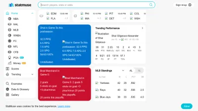 Screenshot preview of statmuse.com