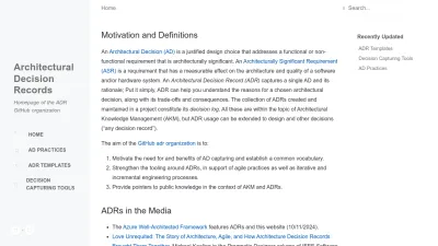 Screenshot preview of adr.github.io