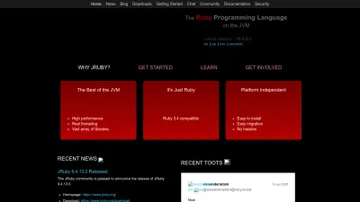 Screenshot preview of jruby.org