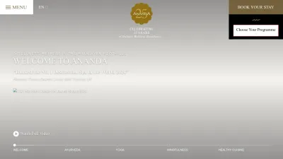 Screenshot preview of anandaspa.com