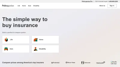 Screenshot preview of policygenius.com