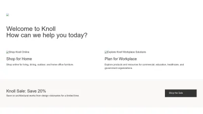 Screenshot preview of knoll.com