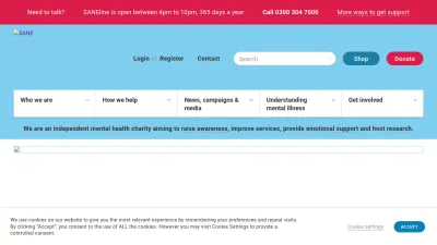 Screenshot preview of sane.org.uk