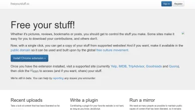 Screenshot preview of freeyourstuff.cc