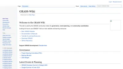 Screenshot preview of grasswiki.osgeo.org