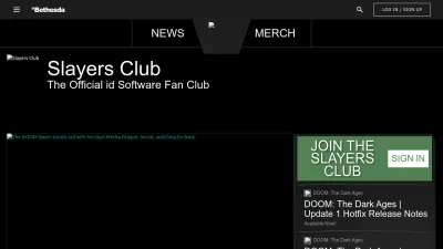 Screenshot preview of slayersclub.bethesda.net