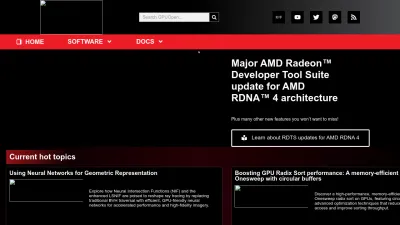Screenshot preview of gpuopen.com
