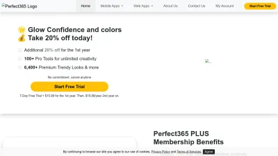 Screenshot preview of perfect365.com