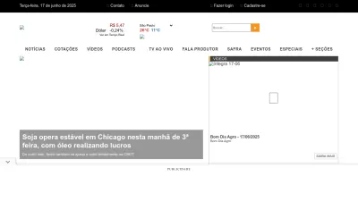 Screenshot preview of noticiasagricolas.com.br