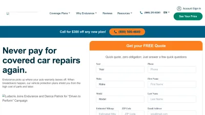 Screenshot preview of endurancewarranty.com