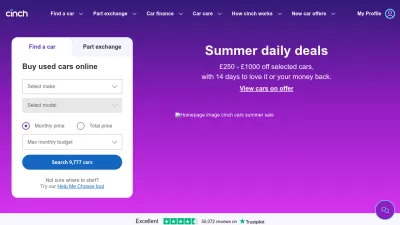 Screenshot preview of cinch.co.uk