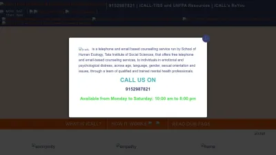 Screenshot preview of icallhelpline.org