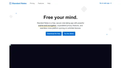 Screenshot preview of standardnotes.com