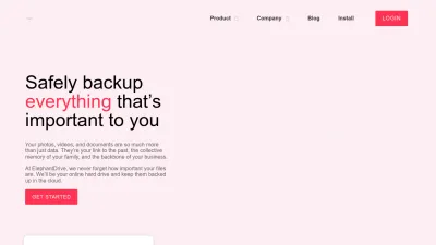 Screenshot preview of elephantdrive.com