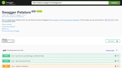 Screenshot preview of petstore.swagger.io